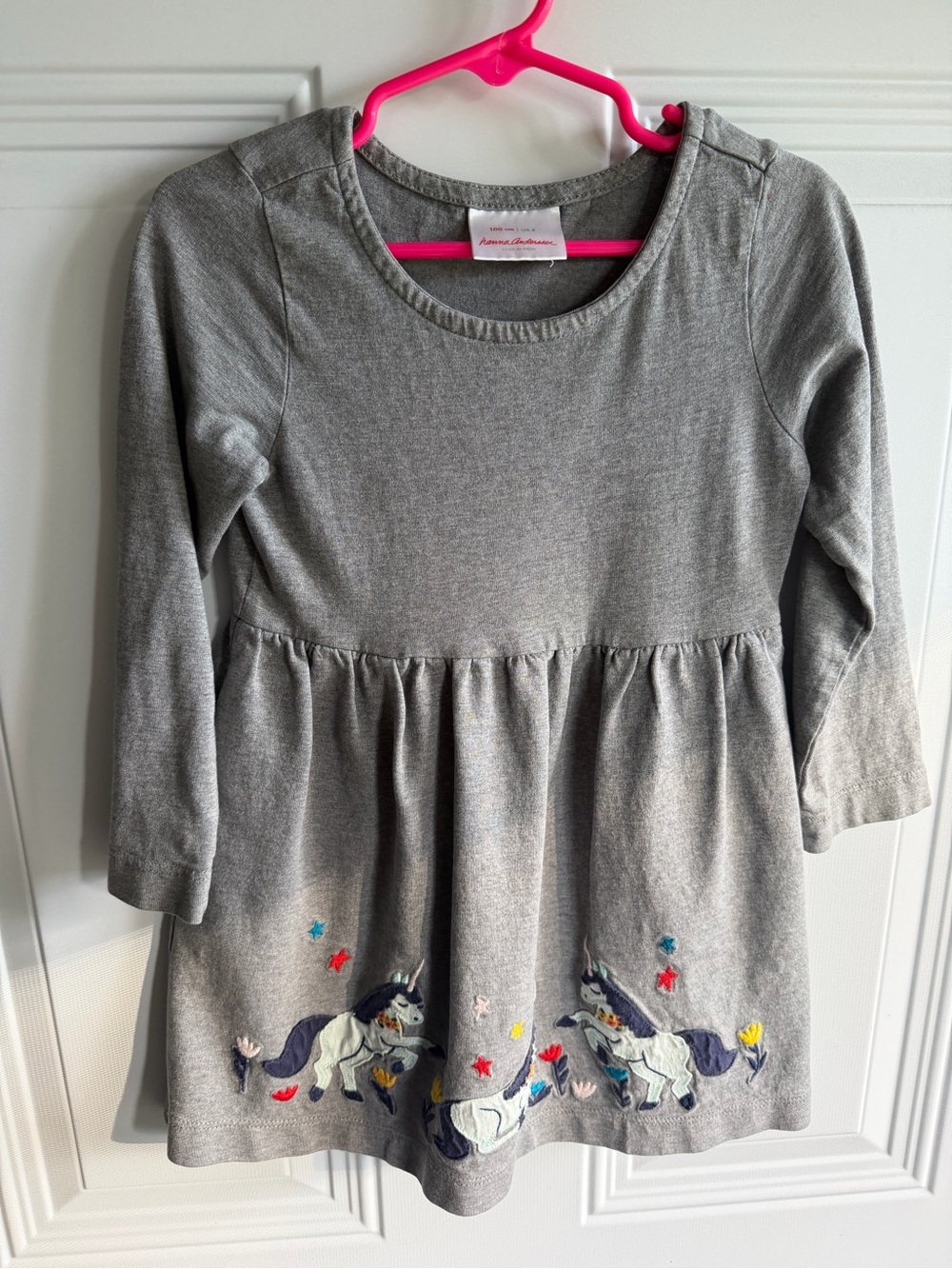 Hanna Andersson unicorn appliqué dress size 4